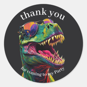 Dinosaur Thank You kids Classic Round Sticker