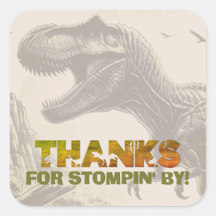 Dinosaur Thank You Square Sticker