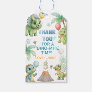 Dinosaur Thank You Tag with Colouring Activity - D