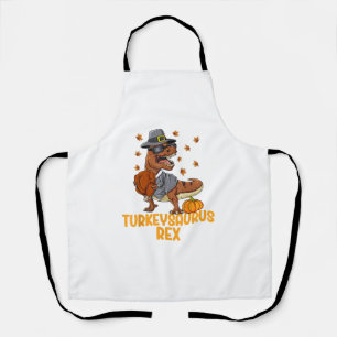 Dinosaur Thanksgiving Boys Turkey Saurus T rex Kid Apron