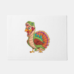 Dinosaur Thanksgiving Boys Turkey Saurus T rex Tur Doormat