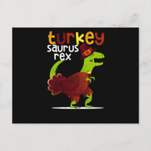 Dinosaur Thanksgiving Turkey Saurus Rex Pilgrim Postcard