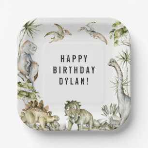 Dinosaur Theme Birthday Party Paper Plate