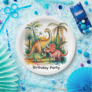 Dinosaur Theme Boy Birthday Party Paper Plate