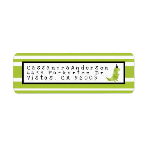 Dinosaur Theme Stomp and Chomp Green Dino Birthday Return Address Label