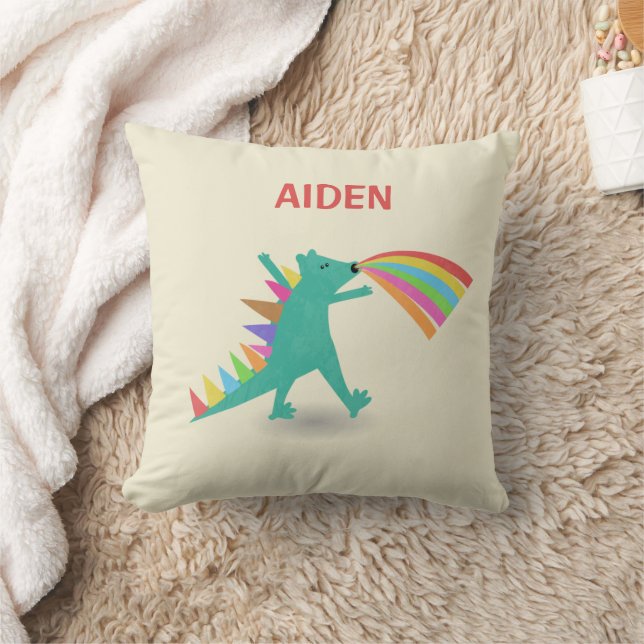 Dinosaur Theme Throw Pillow for  Boy (Blanket)