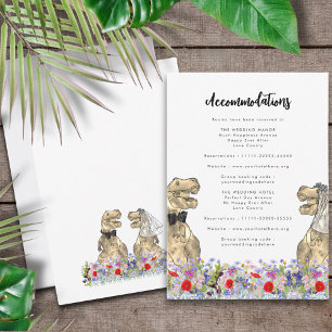 Dinosaur Theme Wedding accommodations Enclosure Card