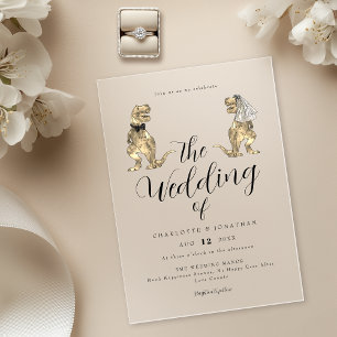 Dinosaur theme Wedding  Acrylic Invitations