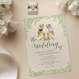Dinosaur Theme Wedding  Acrylic Invitations
