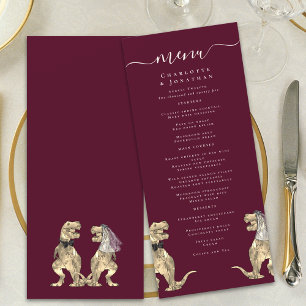 Dinosaur Theme Wedding Burgundy & Cream Menu