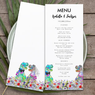 Dinosaur Theme Wedding Colourful Wildflower Menu