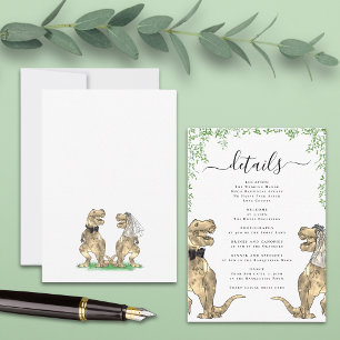 Dinosaur Theme Wedding Details Enclosure Card
