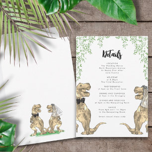 Dinosaur Theme Wedding Details Enclosure Card