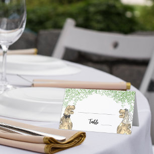 Dinosaur Theme Wedding Foliage Place Card