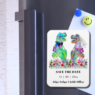 Dinosaur Theme Wedding Funny Save the Date Magnet
