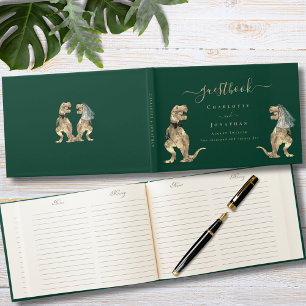 Dinosaur Theme Wedding Green Guest Book