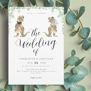 Dinosaur Theme Wedding Invitation