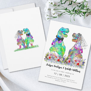 Dinosaur Theme Wedding Invitation