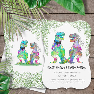 Dinosaur Theme Wedding Invitation