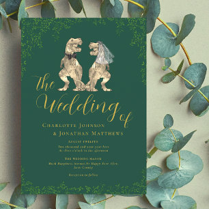 Dinosaur Theme Wedding Invitation