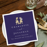 Dinosaur Theme Wedding Personalised Navy Blue