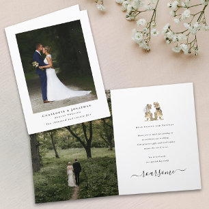 Dinosaur Theme Wedding Photo Thank You Card