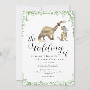 Dinosaur Theme Wedding QR Code Invitation