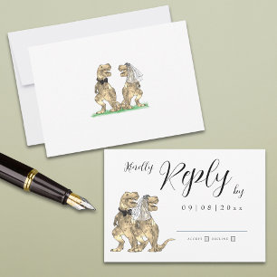 Dinosaur Theme Wedding Reply RSVP Card