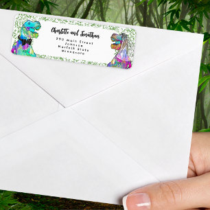 Dinosaur Theme Wedding Return Address Label