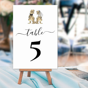 Dinosaur theme Wedding Table Number
