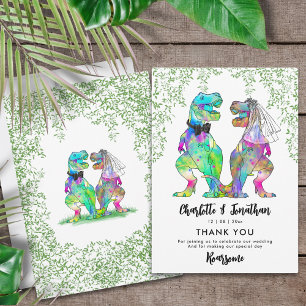 Dinosaur Theme Wedding Thank You