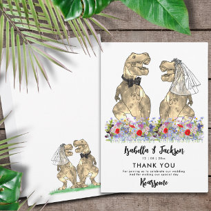 Dinosaur Theme Wedding Thank You