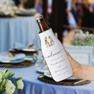 Dinosaur Theme Wedding welcome Personalised  Bottle Cooler