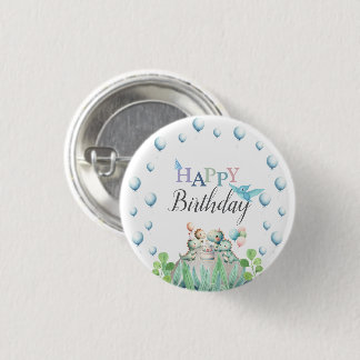 Dinosaur themed birthday button for kids
