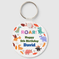 Dinosaur themed birthday party Keychain