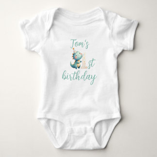 Dinosaur themed first birthday body baby bodysuit