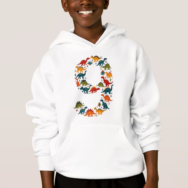 Dinosaur-Themed Kids' Hoodie  (Front)