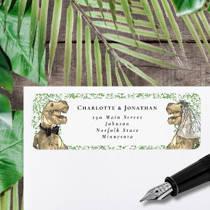 Dinosaur Themed Wedding Custom Return Address Label