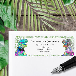 Dinosaur Themed Wedding Custom Return Address Label