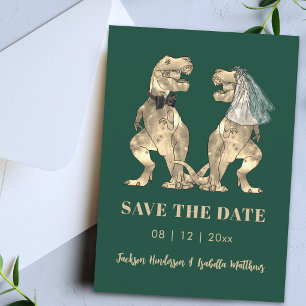 Dinosaur Themed Wedding Green Save The Date