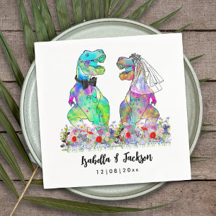 Dinosaur Themed Wedding Napkin