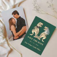 Dinosaur Themed Wedding Photo Green