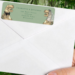 Dinosaur Themed Wedding Return Address Label