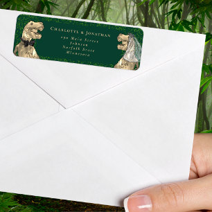 Dinosaur Themed Wedding Return Address Label