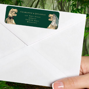 Dinosaur Themed Wedding Return Address Label