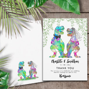 Dinosaur Themed Wedding Thank You Invitation