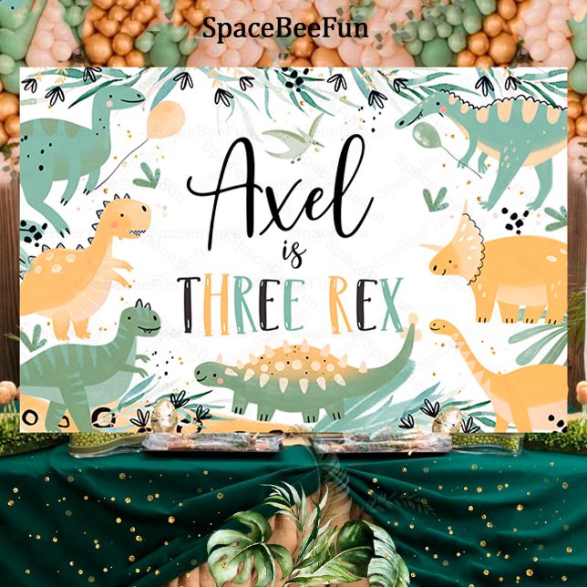 Dinosaur Three Rex Dino Backdrop Banner Birthday  (Dinosaur Three Rex,birthday party,Dino Backdrop Banner,Birthday sign dinosaur,birthday dinosaur )