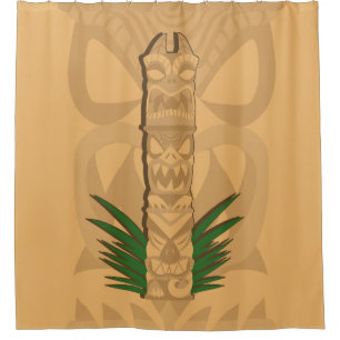Dinosaur Tiki Totem Shower Curtain