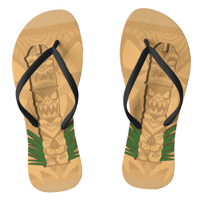 Dinosaur Tiki Totem Thongs (Footbed)