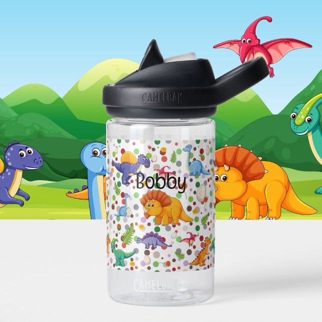 Dinosaur Toddler Personalise Name Durable Water Bo Bottle (Creator Uploaded)